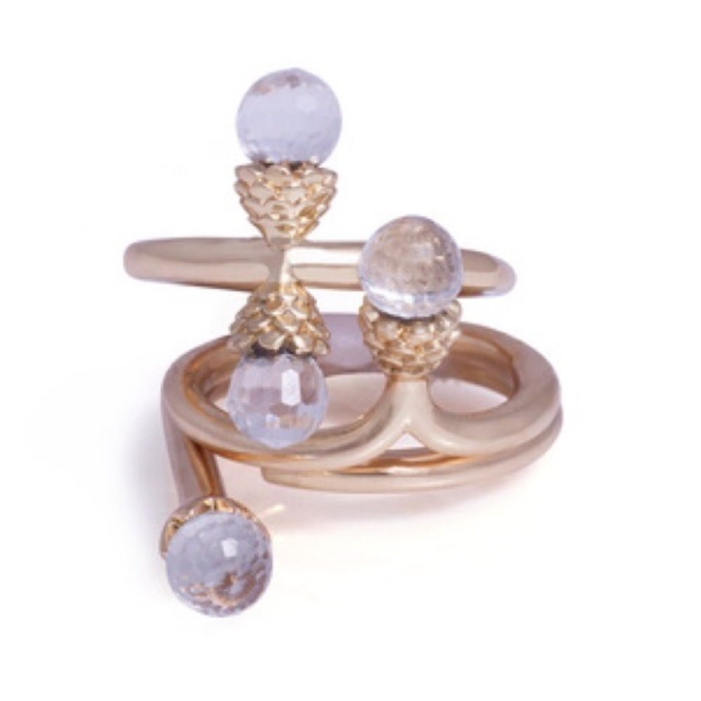 Jewelmint Crystal Ball Stackable Ring Set